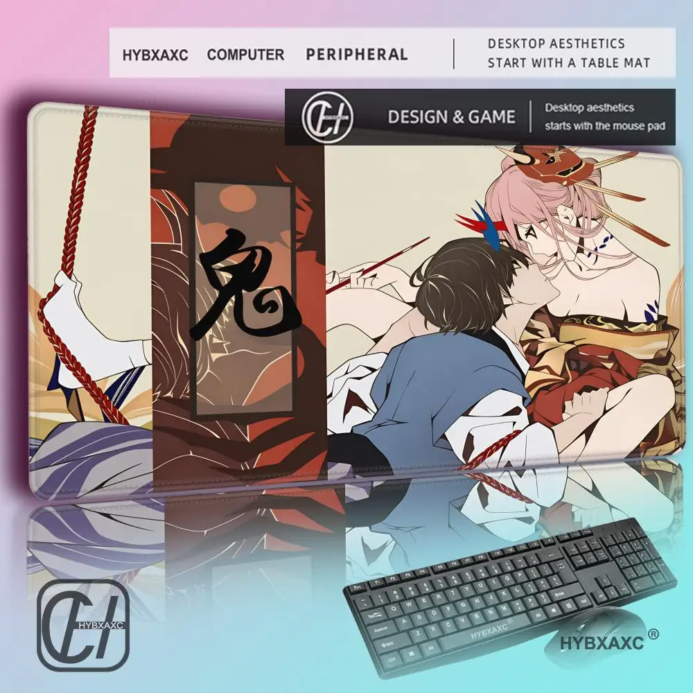 

HYBXAXC Japanese Girls Samurai Mouse Mat Aesthetics Mouse Pad Gaming Laptop Table Mat accessories Cabinet Non-slip Carpet