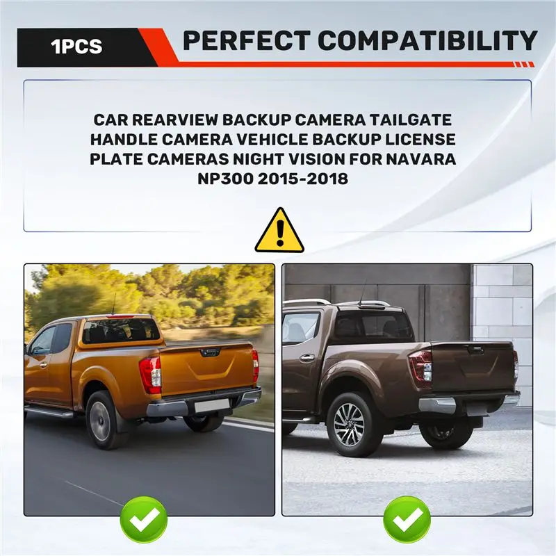 A13F-Car Rearview Backup Camera Tailgate Handle Camera Vehicle Backup License Plate Cameras Night Vision For NISSAN NAVARA NP300