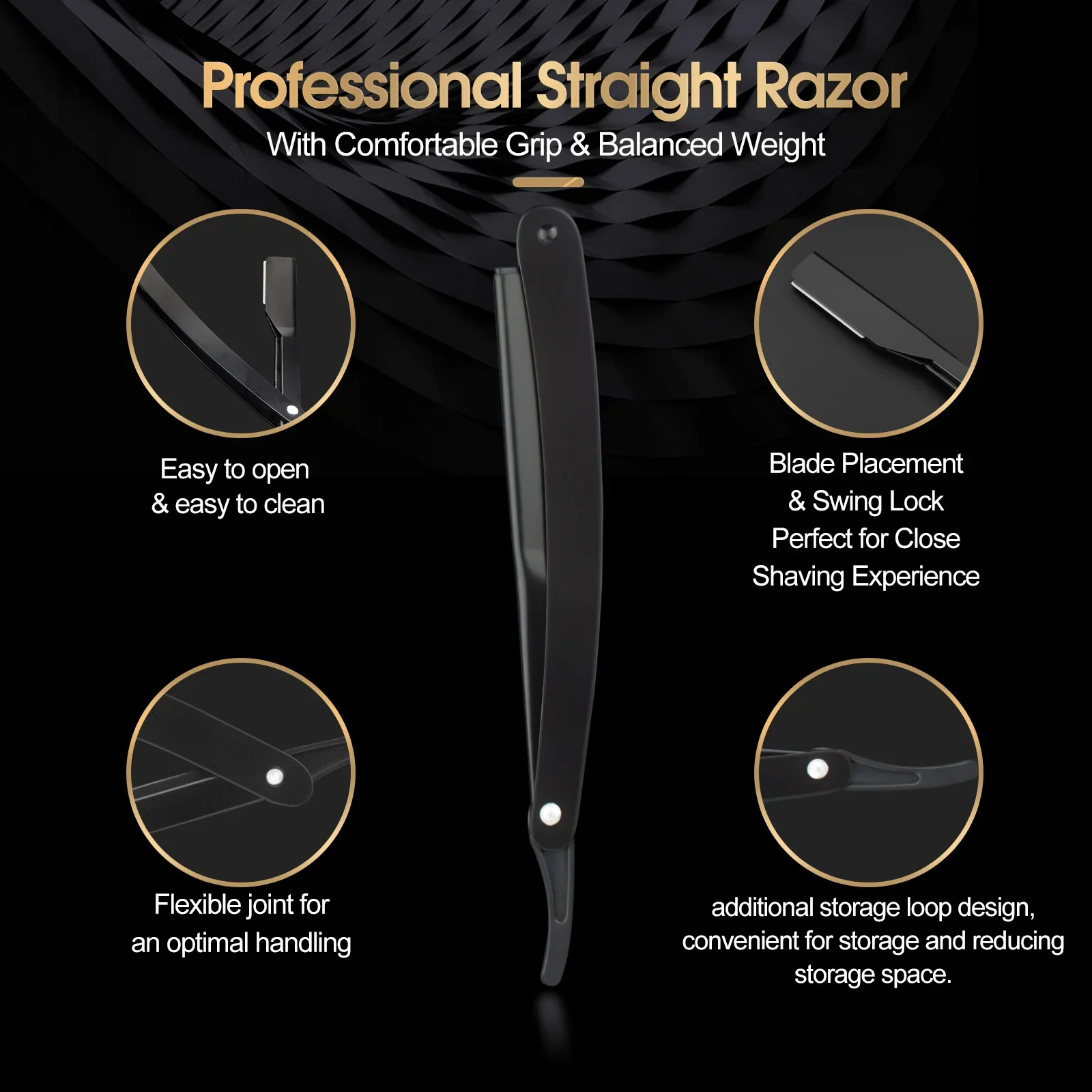 1 brzytwa + 10 ostrzy z podwójną krawędzią Profesjonalny zestaw brzytek ze stali nierdzewnej Składana brzytwa męska Narzędzia fryzjerskie