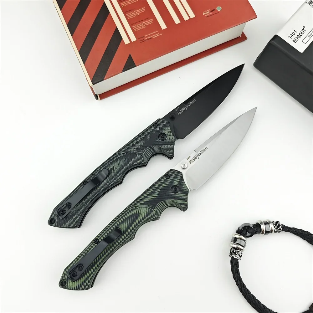 BM 615BK-1401 Tactical Mini-Rukus Black Coated Folding Sharp Knife D2 Blade G10 Handles Outdoor Camping Hunting Pocket Knives