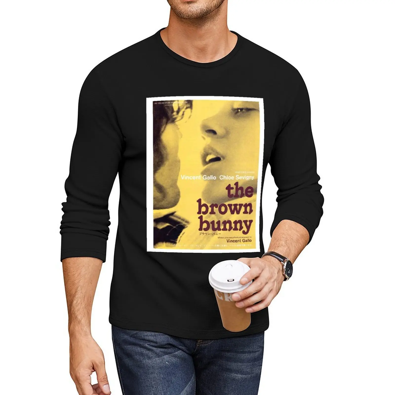 Vincent Gallo - The Brown Bunny - Vintage Movie Poster Long T-Shirt custom t shirt graphic t shirt men t shirt