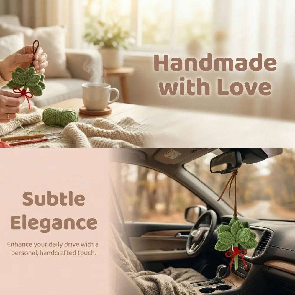 Подвеска из зеленых листьев помело для зеркала заднего вида, украшение для салона автомобиля, брелок в виде листа грейпфрута, аксессуар ручной работы для рюкзака