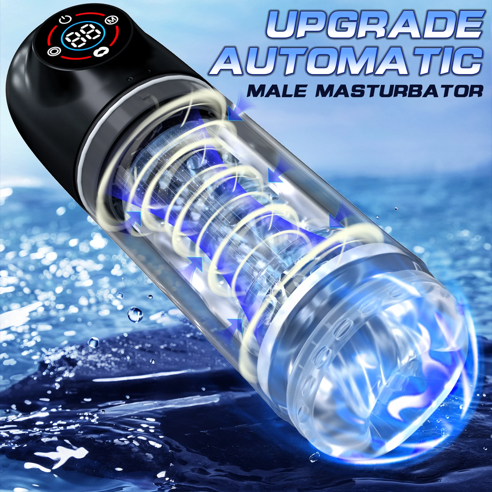 small vibrating cock ring 7 Rotating Sucking Water SPA Automatic Male Masturbator Cup Real Pussy  Blowjob Machine Adult Masturbation Sex Toys For Men Male