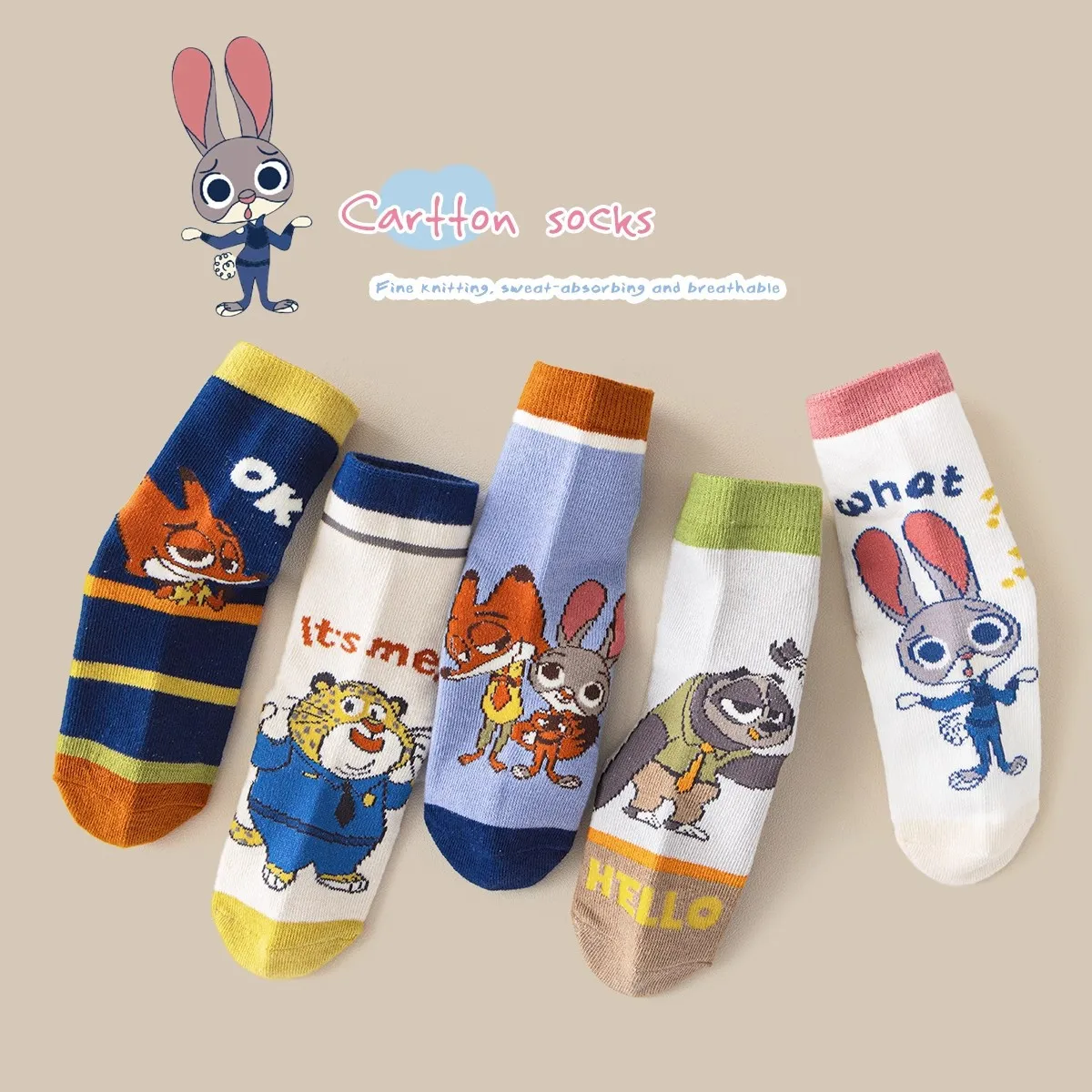 

Носки с героями мультфильмов «Зверополис Джуди Кролик», детские весенние носки Pure Crazy Zootopia, осенние носки средней длины с кроликом для мальчиков и девочек