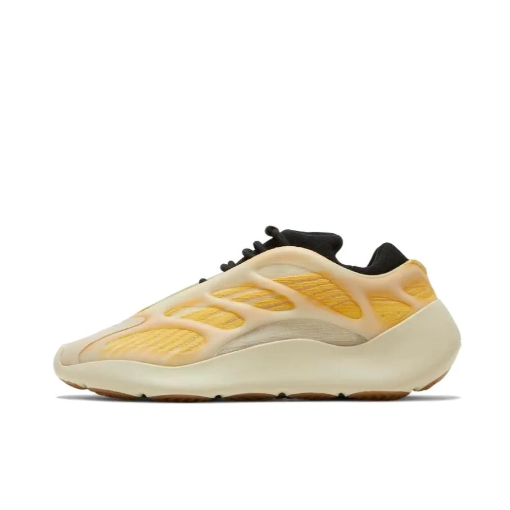 Adidas White and Yellow Colorway Yeezy Boost 700 V3 Men's and Women's Casual Sneakers Breathable Comfort Shock Absorbing Shoes