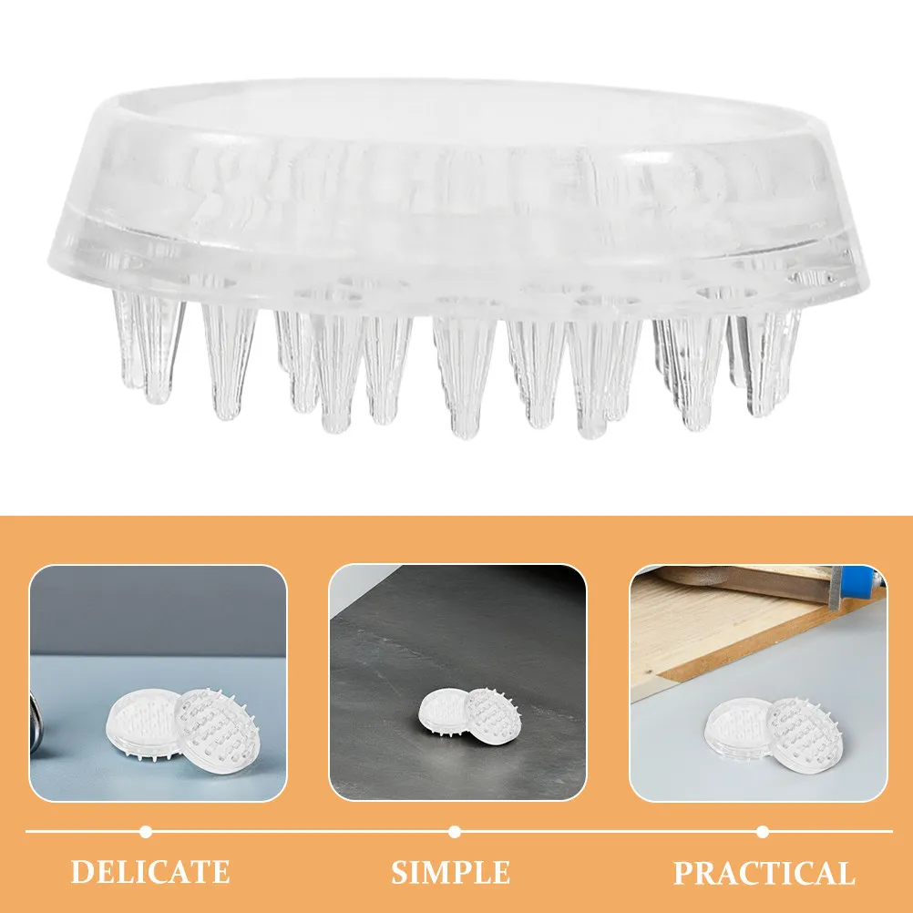 12Pcs Round Clear Non-Slip Furniture Pads Featuring Carpet-Grip Teeth Ideal for Chairs Tables Sofas Floor Scratch Prevention