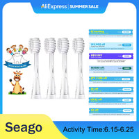 Seago YCSG-831 Kids Brush Heads Children Electric Toothbrush Replacement Heads For Seago EK6 977 Sonic Electric Toothbrush 4pcs