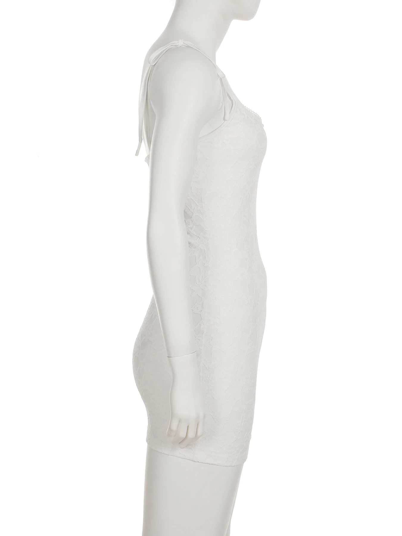 Iamsure férias rendas bodycon vestido praia estilo slash neck sem mangas mini vestidos para mulher 2025 verão moda streetwear senhora