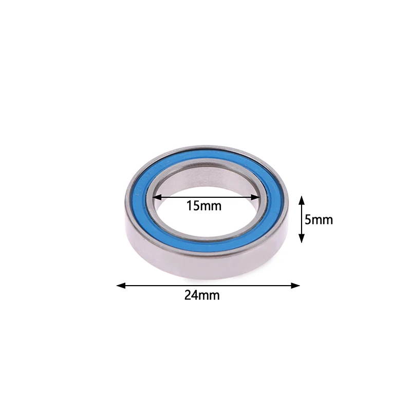 趣味の電気rc車、トラックボールベアリング、青、DIYアクセサリー、6802-rsベアリング、15x24x5mm、1または5個用の両面傾斜カバー