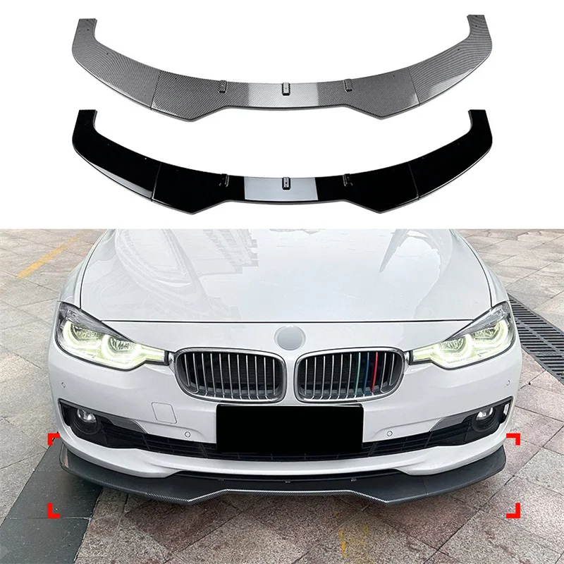 

Lower Front Bumper Chin Lip Kit Spoiler Splitter ABS Canard Lip Splitter 3PCS Gloss Black For BMW 3 Series F30 F31 2013-2019