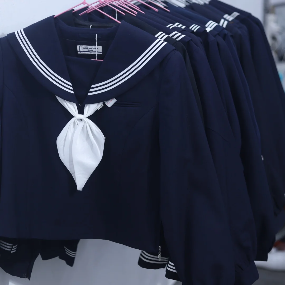 

Vintage Japanese School Uniform Sailor Suit Winter Basic Style Women's Clothing Long Sleeve Mid-Length Skirt Straight Pants