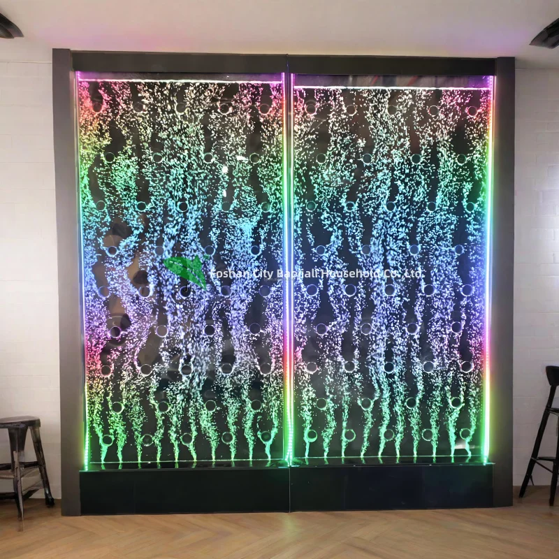 custom.Factory Customized Floor Standing Lamp Decoration LED Acrylic Fountains Dancing Bubble Wall Home, Party, Show, Restau view 5
