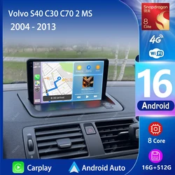 Android 16 Carplay DSP WIFI+4G Car Radio Multimedia Player For Volvo S40 C30 C70 2 MS 2004-2013 Autoradio Stereo 2din Head Unit