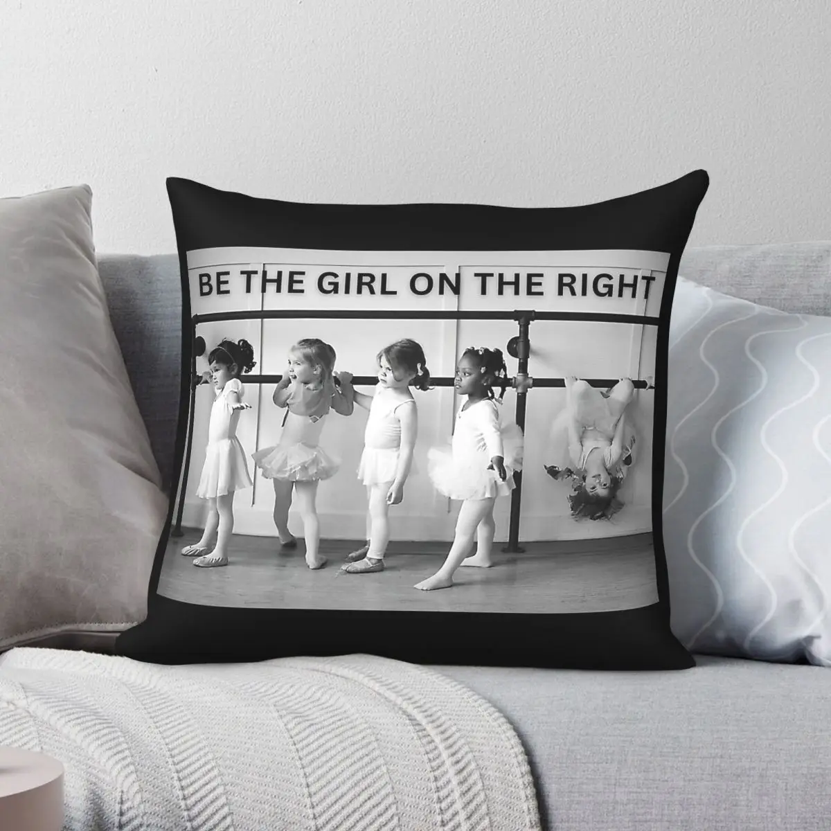 Be The Girl On The Right Female Square Pillowcase Polyester Linen Velvet Printed Zip Decor Pillow Case Car Cushion Cover