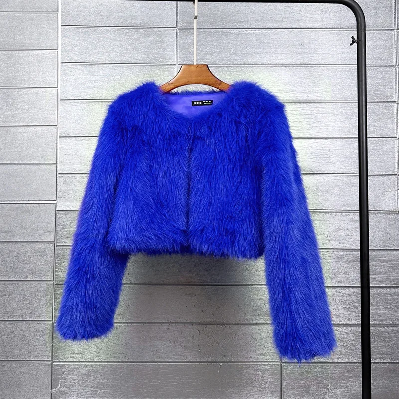 Female Shaggy Outerwear Solid Color Faux Fur Coat Fashion Short Jacket Women's Winter Coats Factory Direct Sales