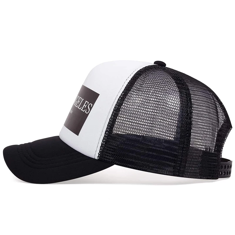 Unisex-Baseball-Netzkappen mit Los Angeles-Aufdruck, verstellbar, für den Frühling und Sommer, lässiger Sonnenschutzhut – Detail 6
