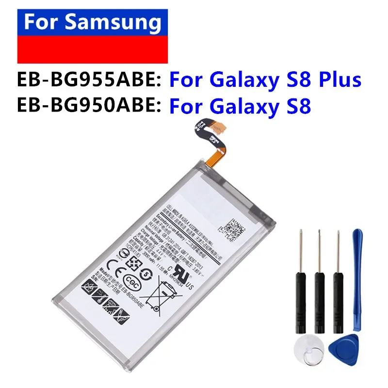 

NEW EB-BG955ABE Battery For SAMSUNG Galaxy S8 Plus G955 G955F EB-BG950ABE For Galaxy S8 SM-G9508 G950F G950A G950T + Tools