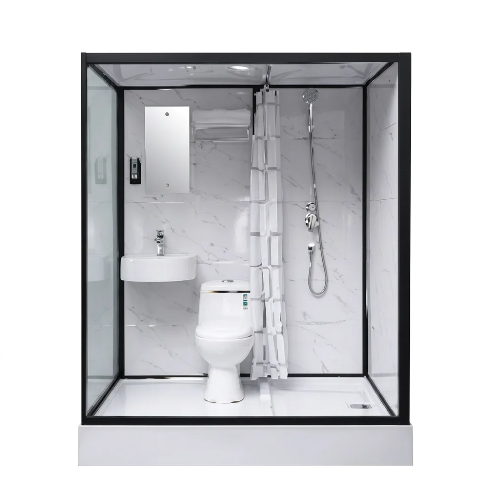 Turnkey Bathroom Pod Offsite Prefabricated Bathroom Module Complete Shower And Toilet Unit For Apartment Building