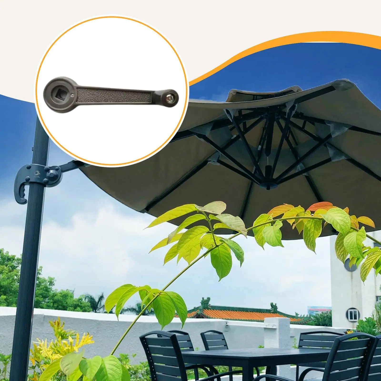 

Patio Umbrella Crank Handle, Outdoor Replacement Part, Universal Arm Accessories, Parasol Crank Handle for Beach, Courtyard