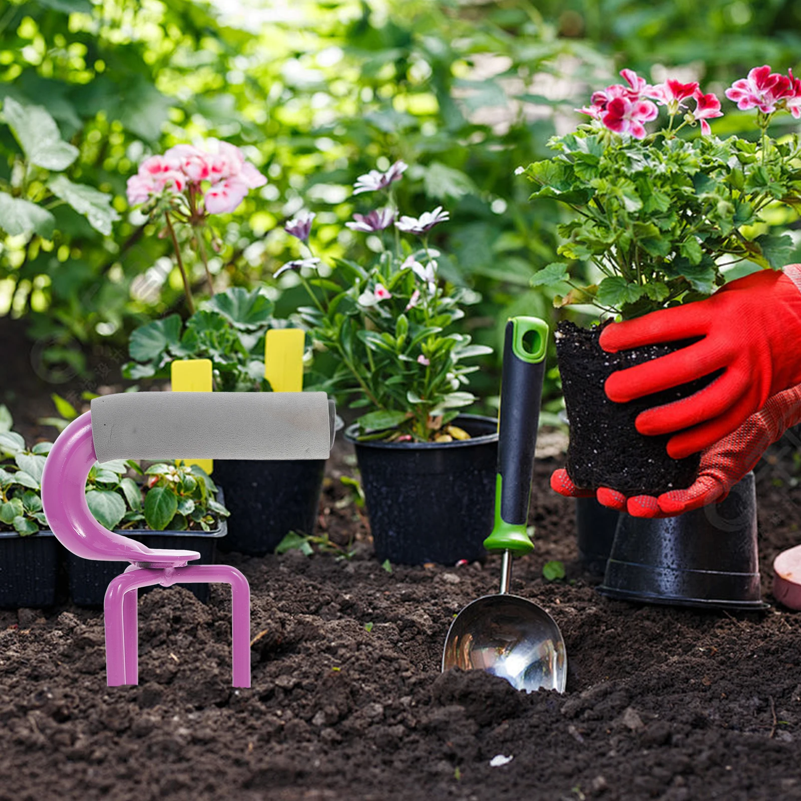 

Garden Earth Tiller Manual Hand Tool for Loosening Soil Versatile Metal Cultivator with Symmetrical Design for Efficient