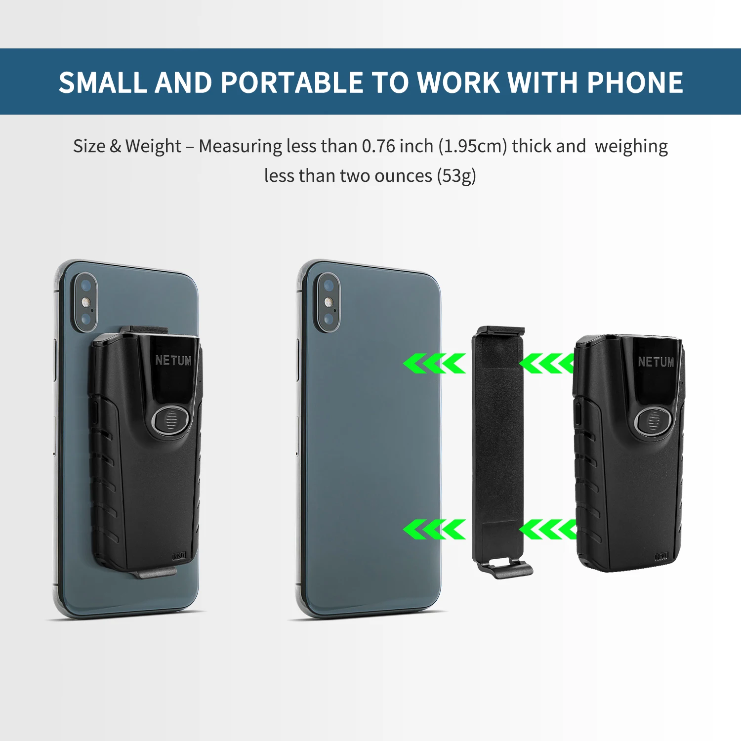 

NETUM E800 2D Back Clip Blue Tooth Barcode Scanner Portable Barcode Reader Data Matrix Portable for Inventory