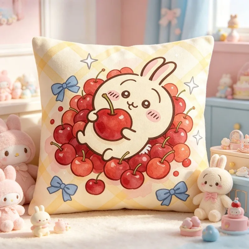 Cartoon Kawaii Throw Pillow Sofa Cushion Bedroom Plump Full Thick Fabric Lumbar Support Soft Skin-friendly Good Looks Chiikawa