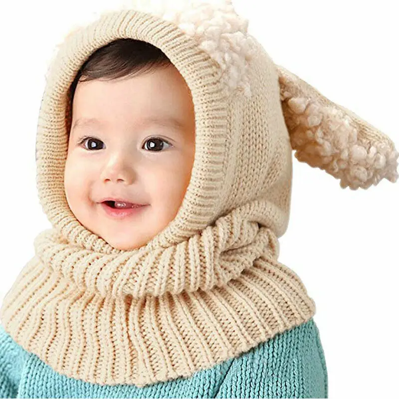 Children Hats Pom Pom Ball Hat Kids Beanies Cap Girls Boys Winter Warm Wool Hooded Hat Baby Scarves Toddler Caps