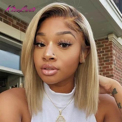 13x4/13x6 Glueless 613 Blonde Bob Wig With Brown Roots Blonde Ombre Bob Lace Front Human Hair Wigs HD Lace Frontal Wigs 5x5 Wigs