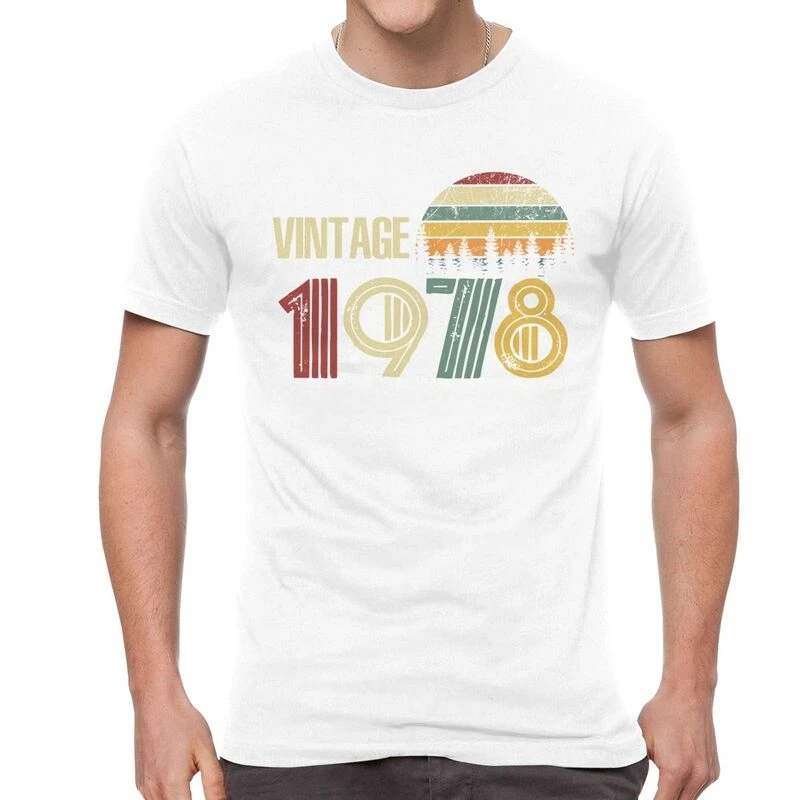 1978 Vintage Casual Tshirts Men Fashion Harajuku Tee Tops  Summer O-neck T Shirt Happy 43nd Birthday Gift T-shirt Streetwear