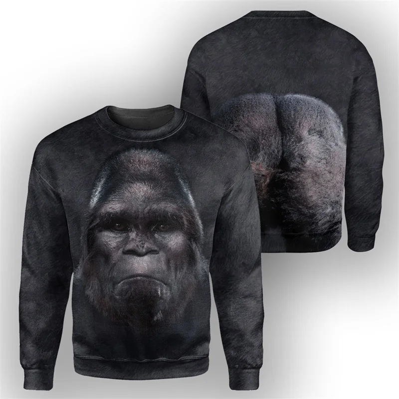 Panda Bear Gorilla 3D Print Animal Sweatshirt Men Casual Pullover Streetwear Male Crew Neck Long Sleeve Hoodies Kids Clothing