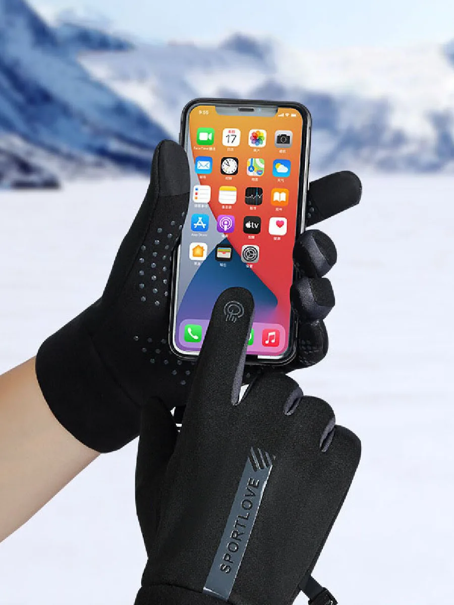 AliExpress Winter Gloves Women Cycling Bike Thermal Fleece Cold Resistance Wind Waterproof Bicycle Warm Outdoor Running Skiing Mittens