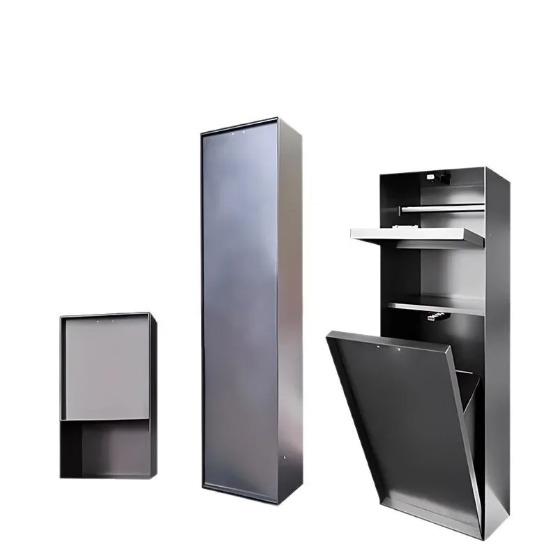 Stainless Steel Niche Embedded Invisible Toilet Trash Can Bathroom Embedded Wall Storage Tissue Box