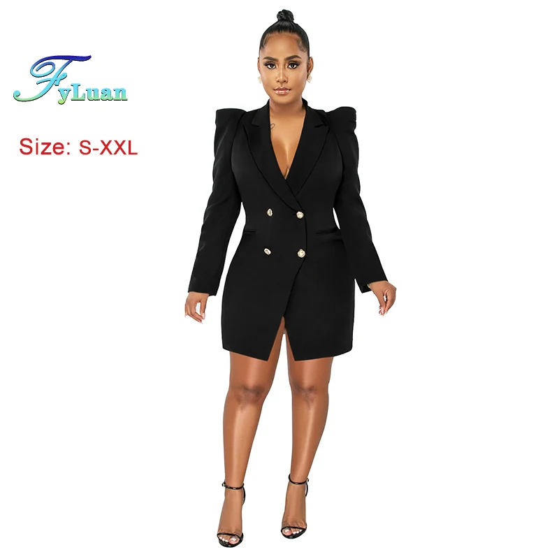 

Повседневная горячая распродажа сезона, женский костюм с отложным воротником, двойная куртка, элегантная куртка с длинными рукавами, костюм для торжественных случаев, одежда