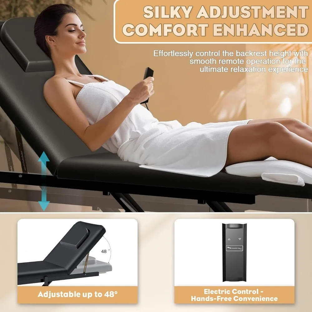 سرير وجه كهربائي بالكامل لخبير التجميل مع 3 قوالب، كرسي وشم للتدليك الكهربائي مع رغوة ممتازة مقاس 4 بوصات، للوجه