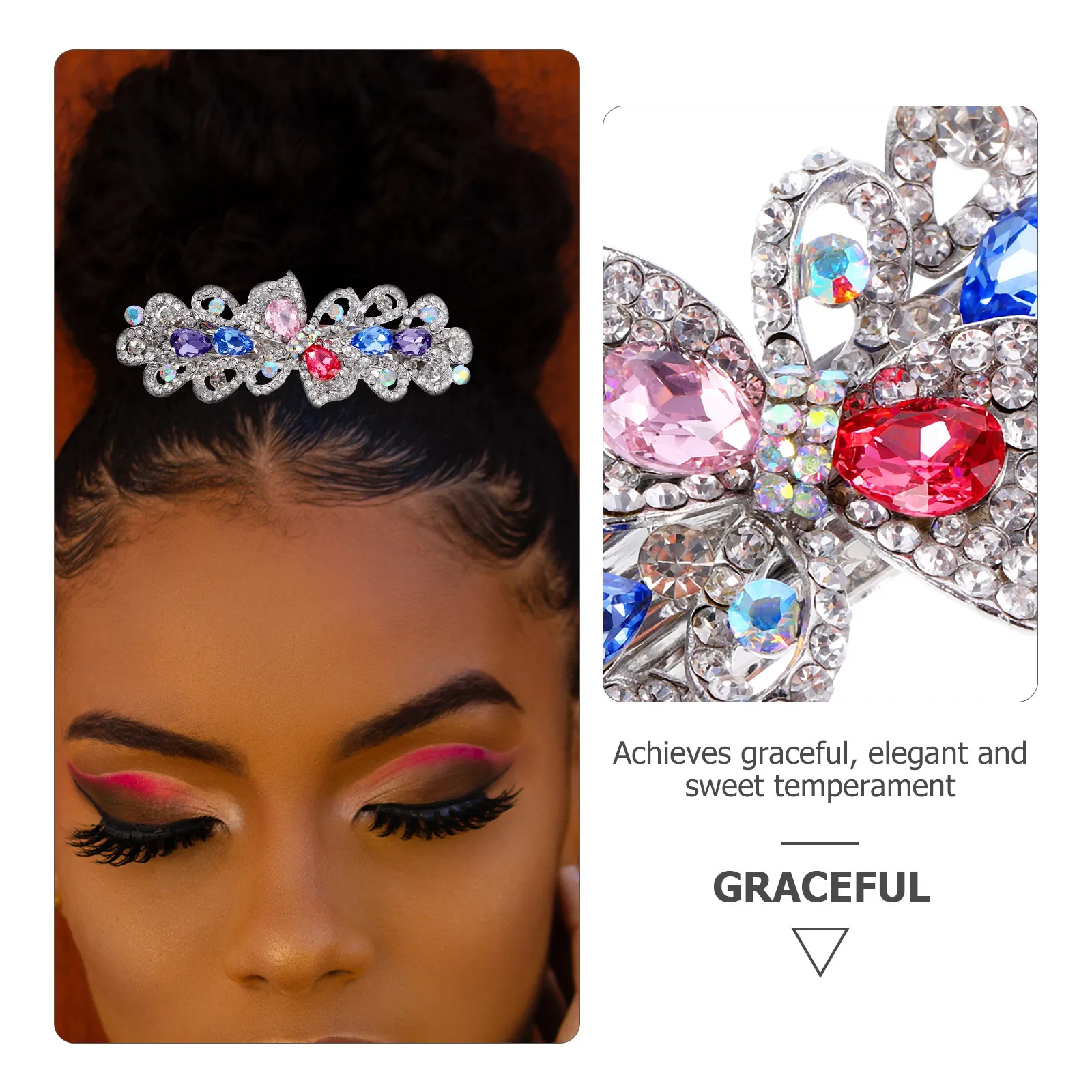 

Заколка для волос со стразами для девочек, прочная пружинная заколка, металлические аксессуары для волос премиум-класса для свадебного банкета, весенняя заколка