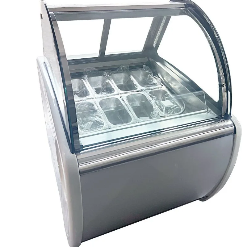 Freezer 6 Plates Ice cream Display Freezer Commercial Ice Cream Display Cabinet