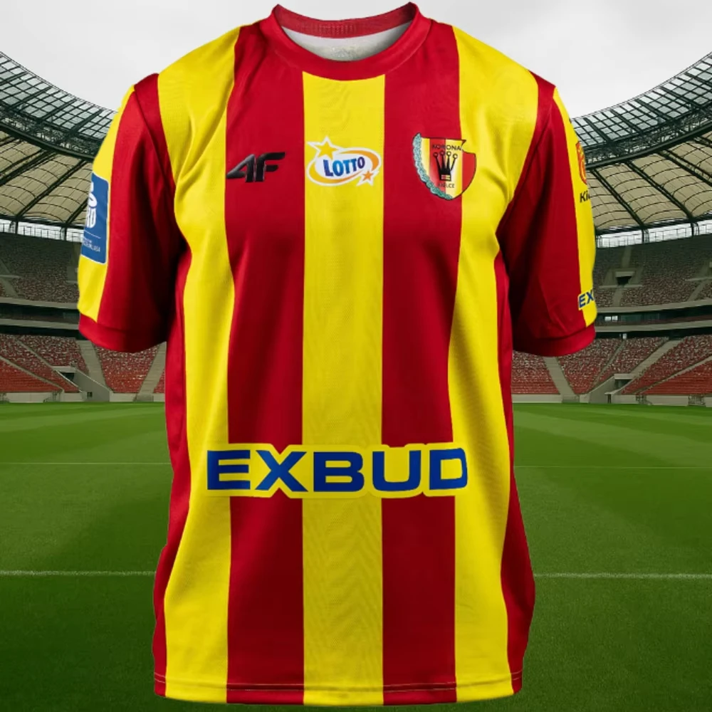 

Новая мужская футбольная форма сборной Польши, быстросохнущая футболка Корона Кельце, мужская футбольная форма Польша, детская футбольная форма, семейные футболки для детей