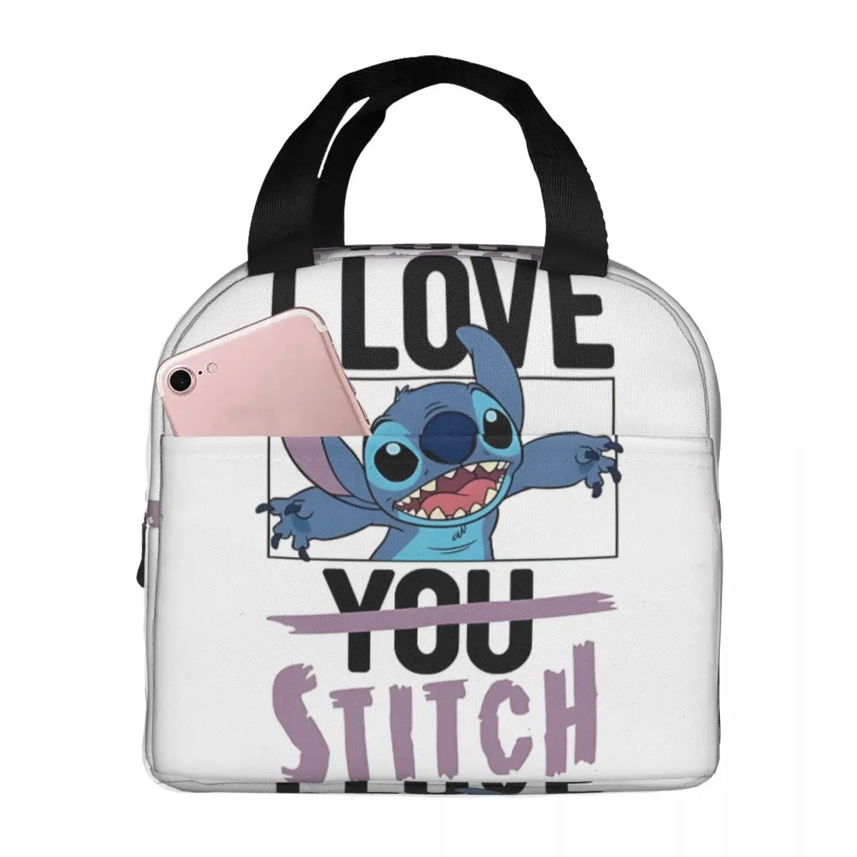 Multifunction For Women Kid Disney Leroy & Stitch Food Pouch Unique Valentines I Love For Fans, For Men And Women