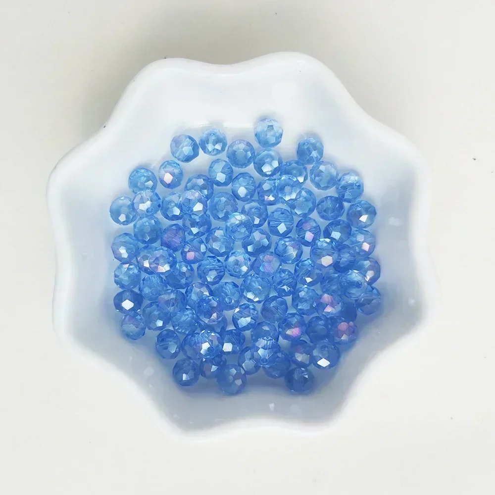 50pcs 4*6mm Rondell Austria Faceted Crystal Beads