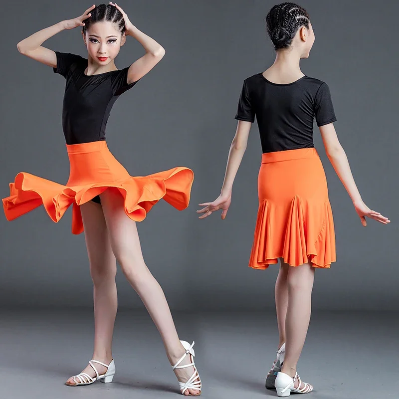 ชุดเต้นรำละตินสำหรับเด็กผู้หญิงกระโปรงละตินชุดเต้นสำหรับเด็กผู้หญิงชุดเต้นรำซัลซ่าชุดบอลรูม