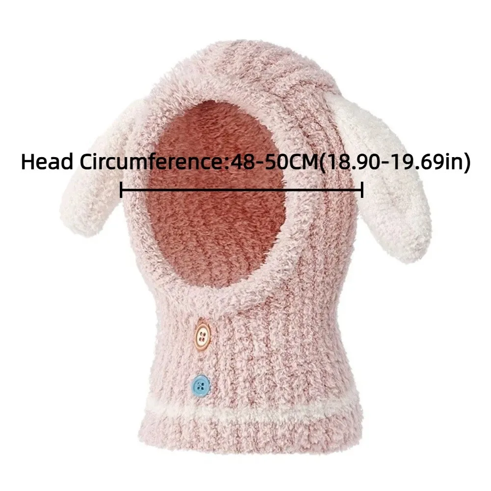 Cálido pasamontañas de felpa jersey sombrero conejo dibujos animados Animal protección para los oídos bufanda gorra a prueba de viento a prueba de frío niños gorro con capucha Unisex