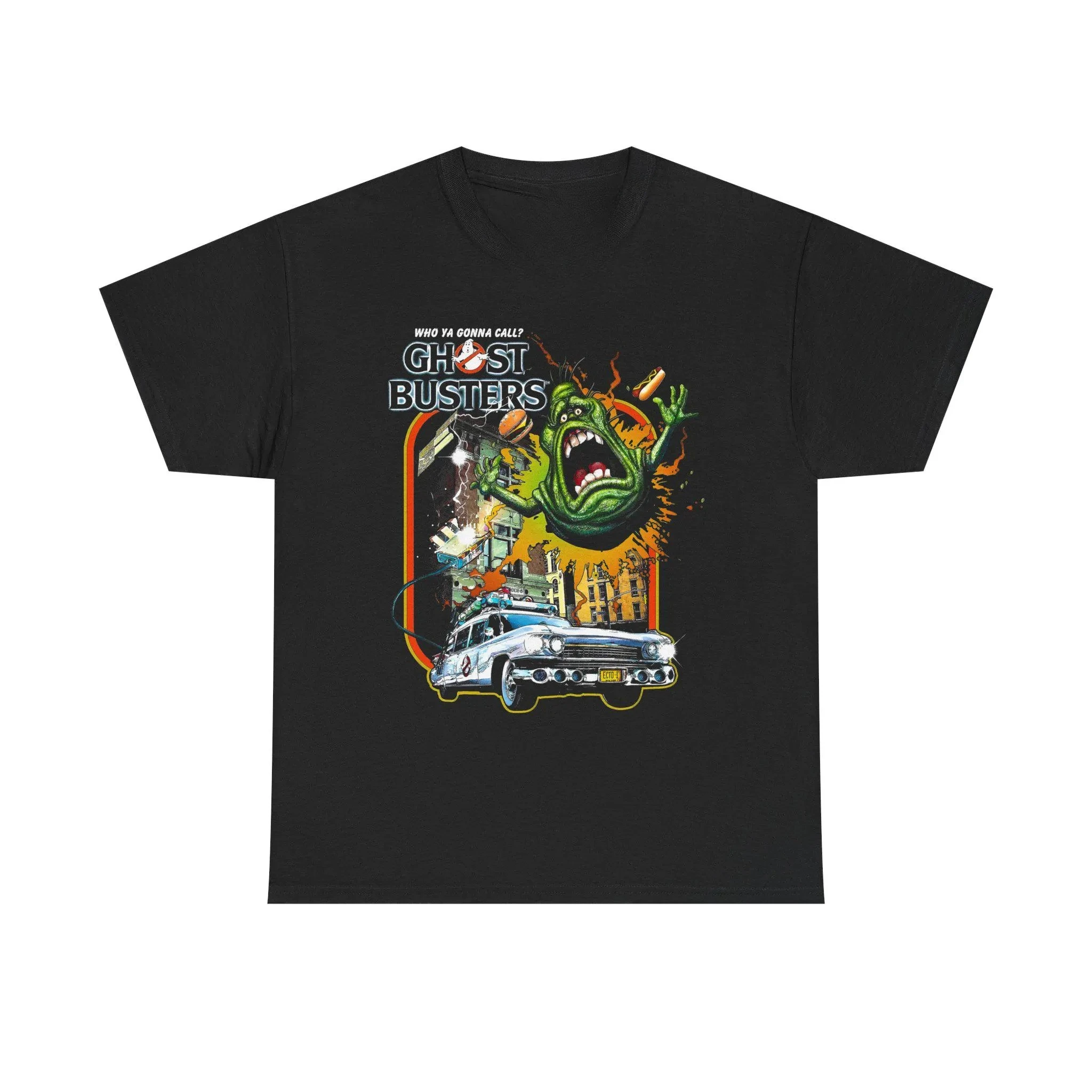 Camiseta Retro de los Cazafantasmas con el Coche Ecto-1 y el Logo de la Película, Camiseta con Estampado Retro, un Regalo para los Amantes de las Películas