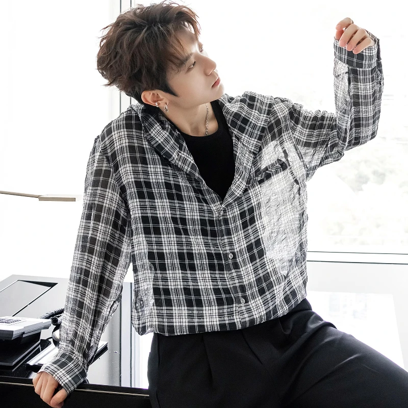 Men's 2025 New Handsome Thin Transparent Hooded Sunscreen Shirts Men's Trendy Loose Comfort Tops Male Fashion Long Sleeve Shirts