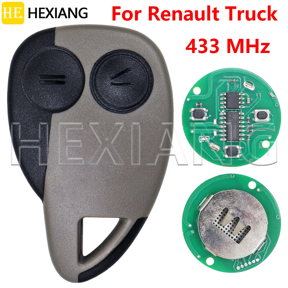 HE 2 botões 433MHz substituir/reemplaço chave remota de caminhão de entrada sem chave ou capa de concha para caminhão Renault