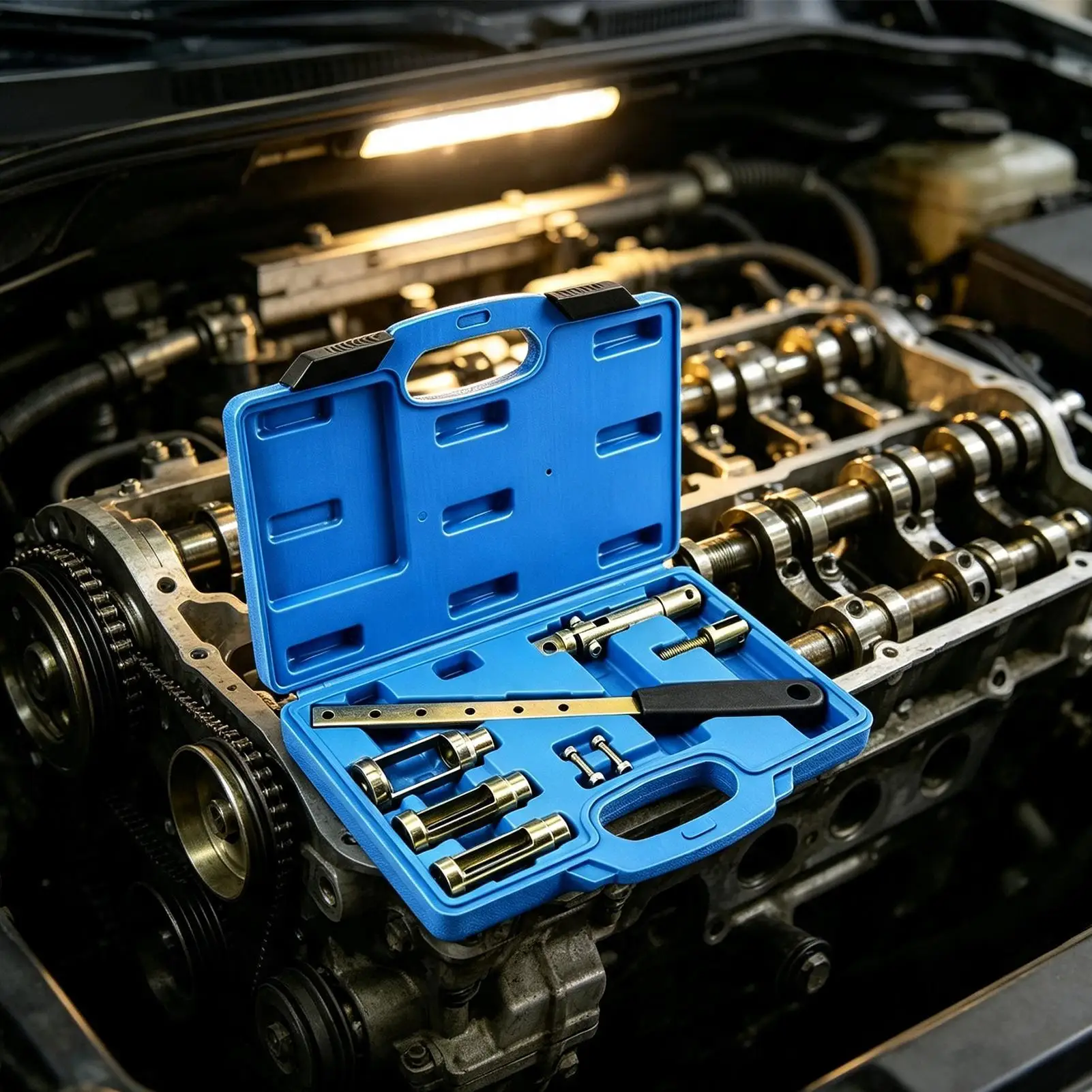 Valve Spring Removal Tool 8 Piece Carbon Steel Manual Long Handle Engine Valve Spring Keeper Compressor For Cylinder Head