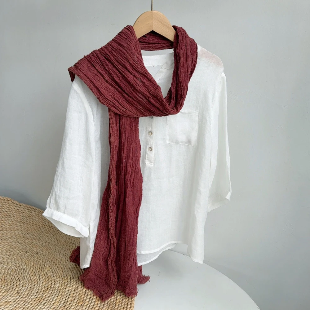 

Шарф женский хлопковый длинный платок на шею осень-зима весенний аксессуар для летнего подарка на праздник