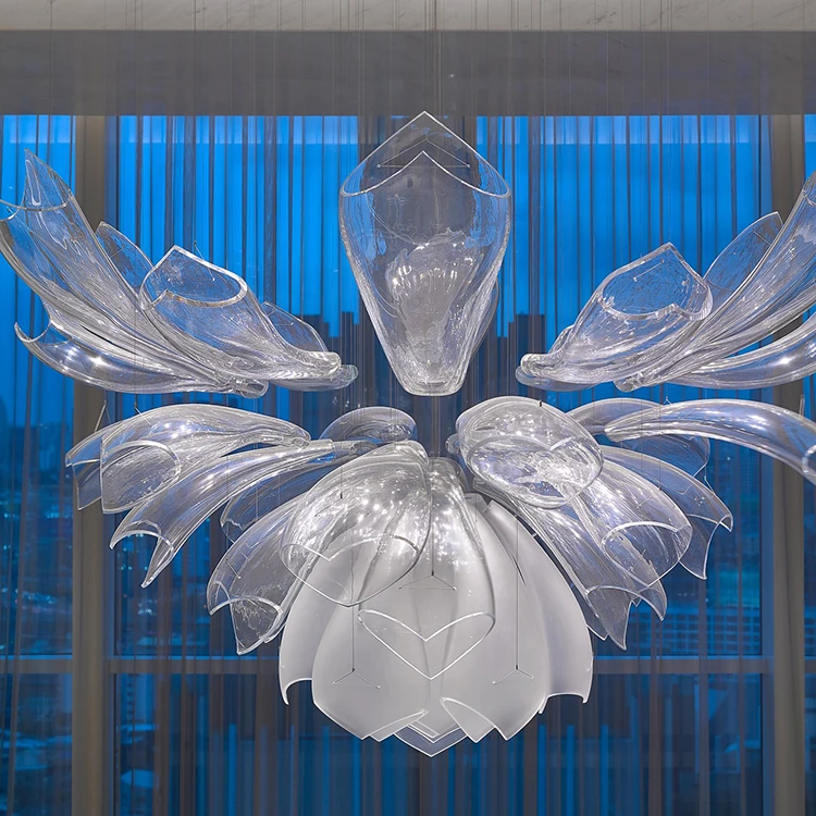 Custom Scandinavian  s Luxury Glass LED  for Hotel Lobby Banquet Hall Project