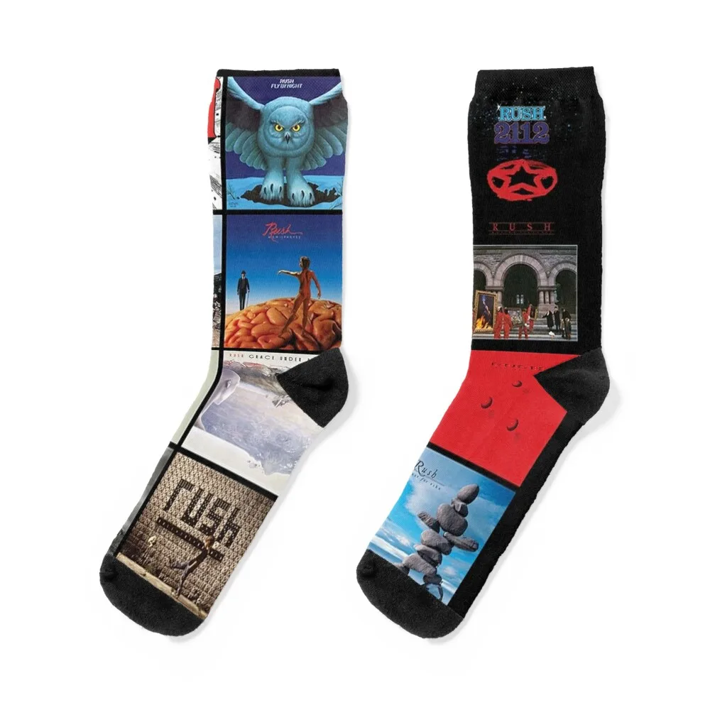 

All Album Posters RushBand Completed || 007 Socks sports stockings christmas stocking winter Luxury Woman Socks Men's