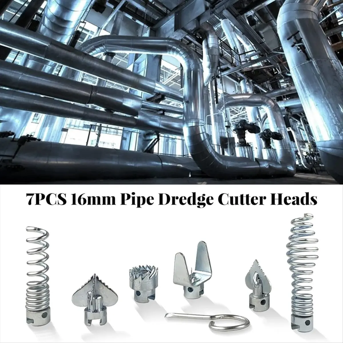A58Z Drainage Cleaner Combination Cutter Head Set Automatic Head Locking Head Suitable for Pipe Dredging Machine 7-Piece Set