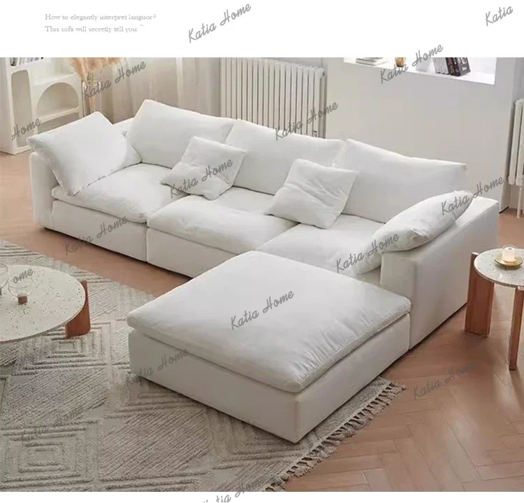 Factory Direct Oversized Minimalist Vacuum Compressed Sofa Beige 2 Seater Lounges Living Room Sofas Lazy Nordic Woonkamerbanken
